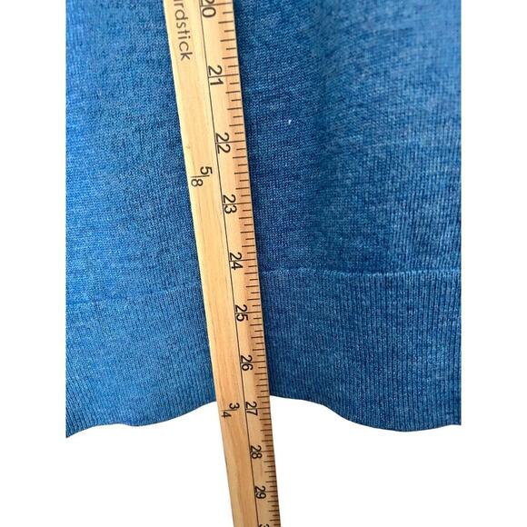 Untuckit Sweater Men's L Blue 1/4 Zip Belguardo w Suede Extrafine Merino Wool - Picture 10 of 12